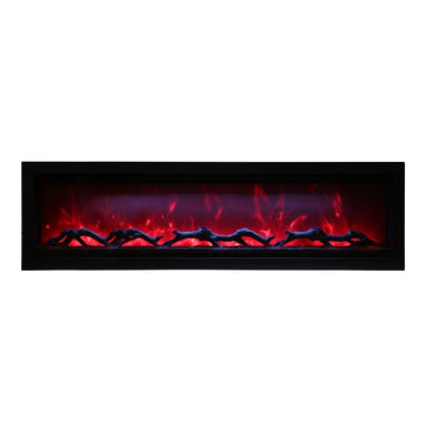 Amantii Symmetry Built-in Electric Fireplace with Two Flame Styles and Touchpad - A fireplace on a white background
