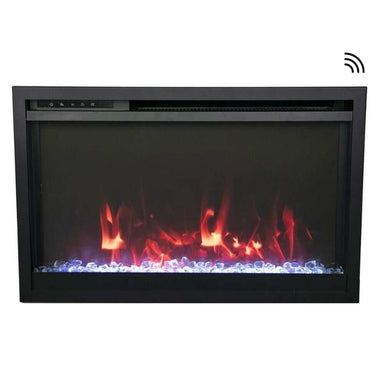 Amantii TRD Xtra Slim Electric Fireplace - A fireplace on a white background