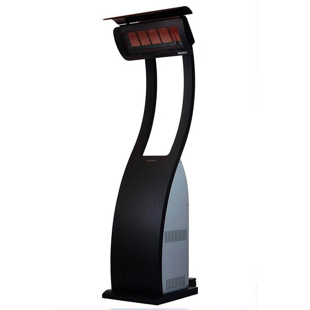 Sleek Bromic Tungsten Smart-Heat portable gas heater for outdoor warmth and comfort on patios.