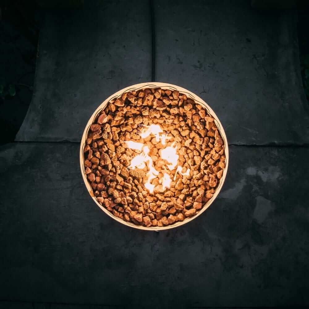 Fire Pit Art Fire Surfer 30-Inch Portable Handcrafted Stainless Steel Gas Fire Pit - birds eye view