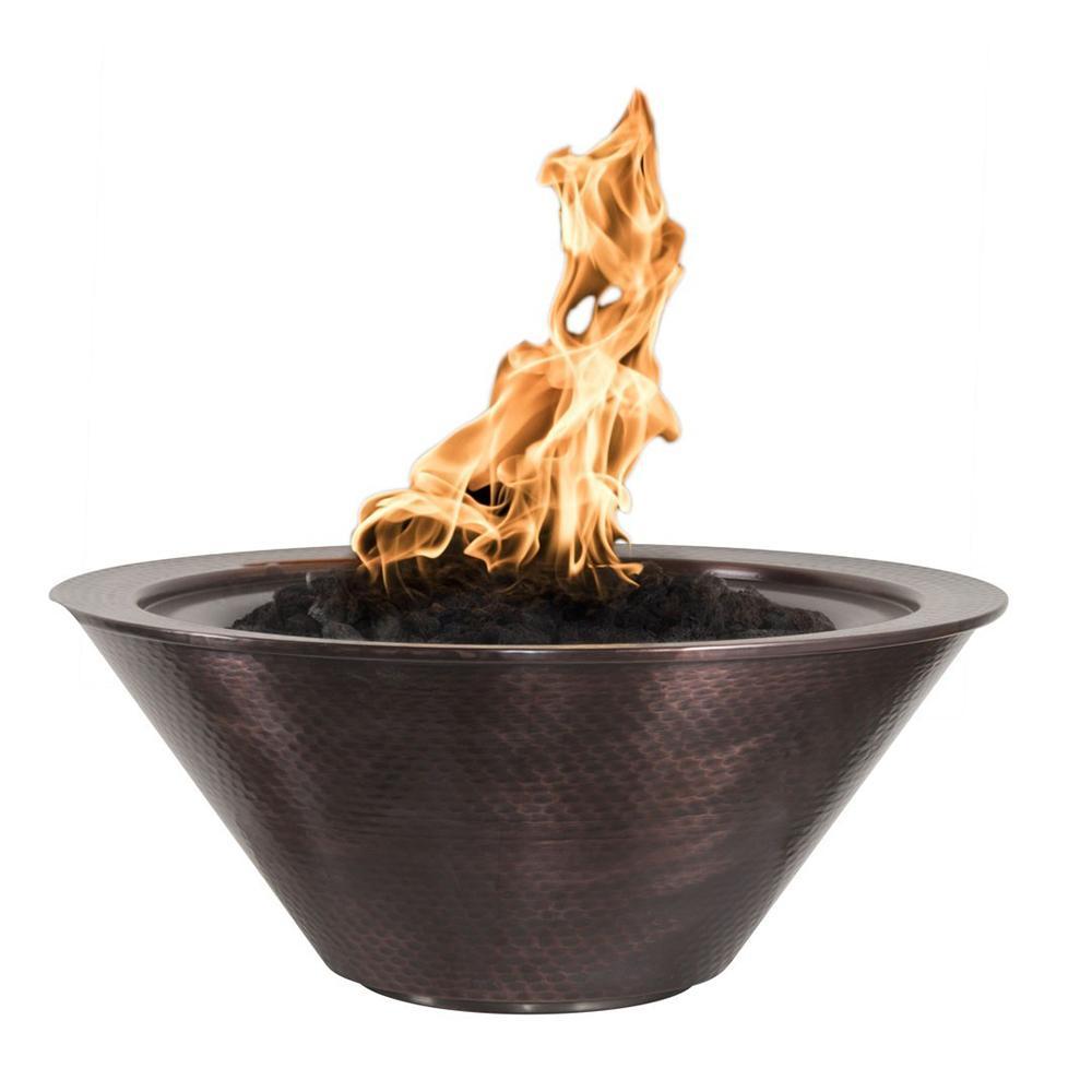 Outdoor Plus Cazo 36-Inch Round Copper Gas Fire Bowl - Match Lit (OPT-102-36NWF)