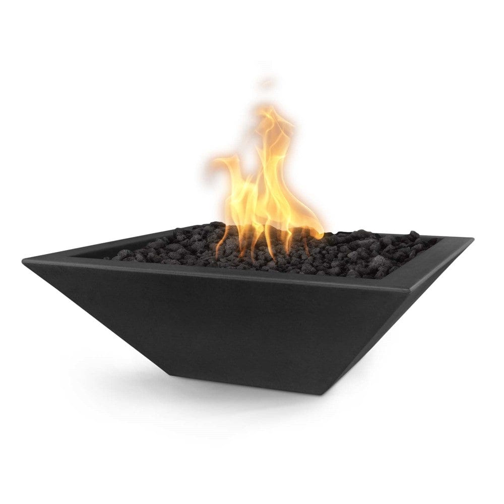 Outdoor Plus Maya 36-Inch Square Concrete Gas Fire Bowl - Match Lit (OPT-36SFO)