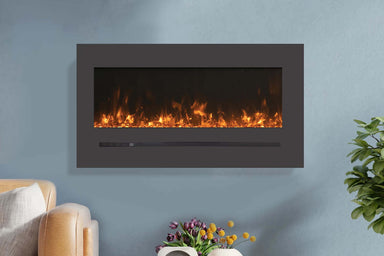 Sierra Flame 55-inch Mount / Recessed Electric Fireplace - Contemporary wall-mounted electric fireplace.