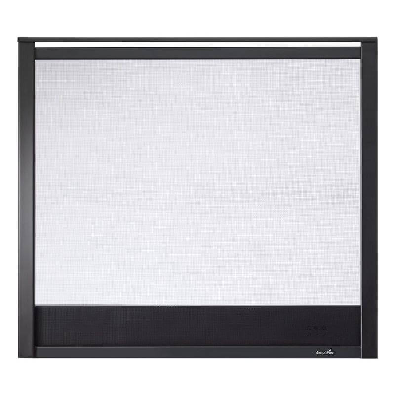 SimpliFire Front For Inception Built-In Electric Fireplace - A monochrome display featuring a black frame in white background.