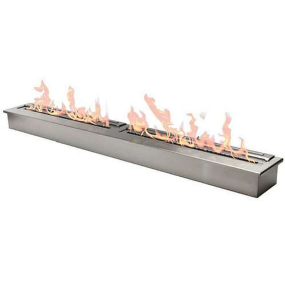 The Bio Flame 60-Inch Indoor/Outdoor Ethanol Fireplace Burner - A fireplace on a white background