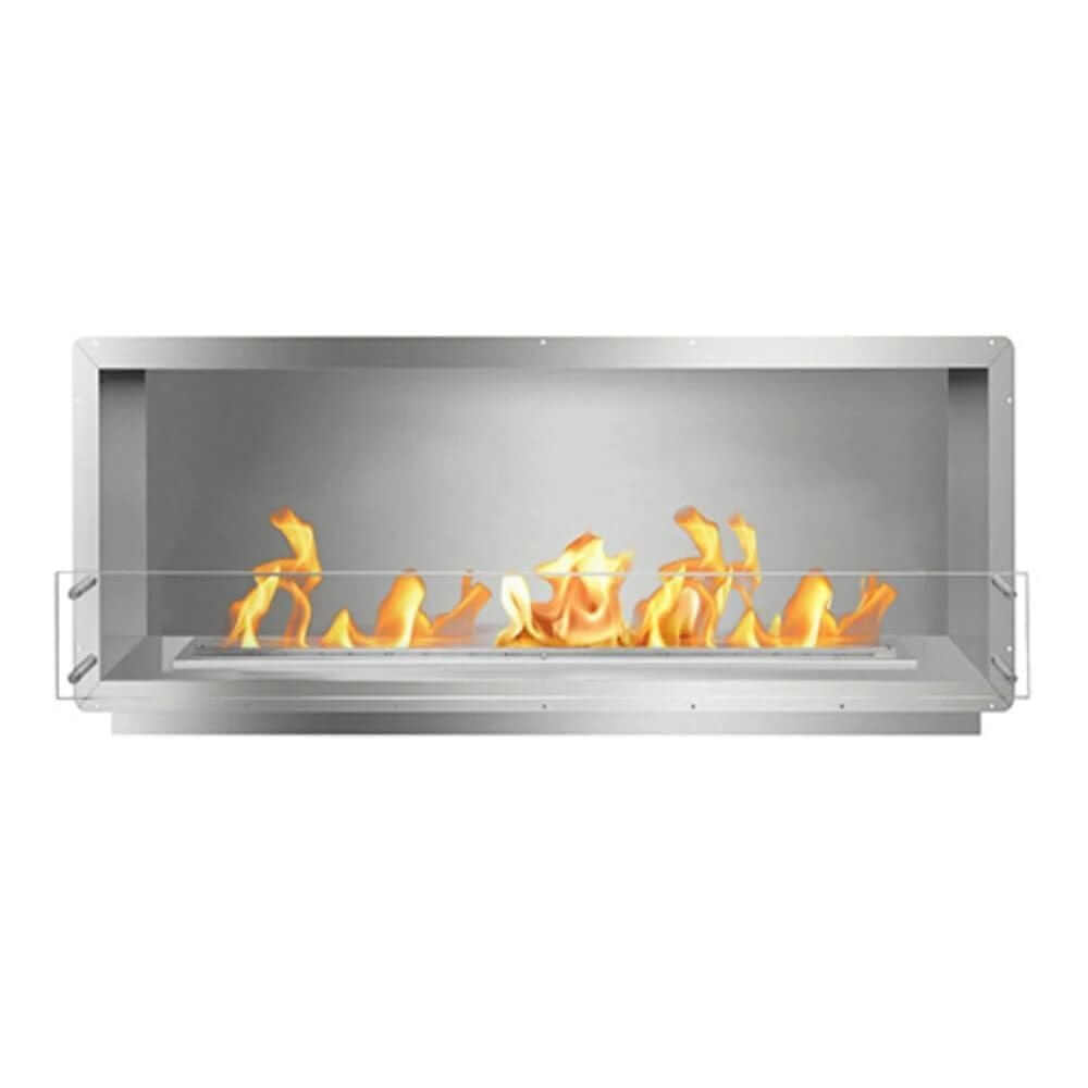 The Bio Flame 60-Inch Smart Firebox SS - Built-in Ethanol Fireplace - An ethanol fireplace on a white background