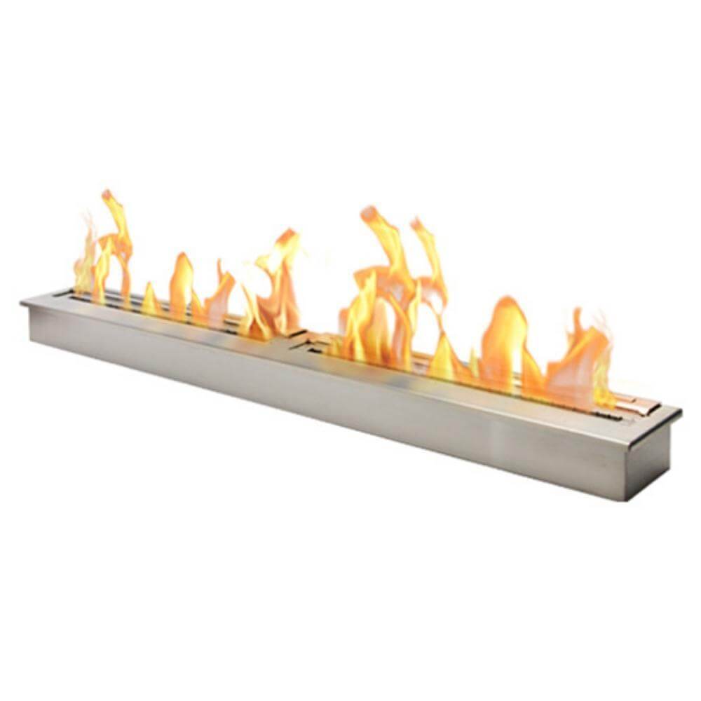 The Bio Flame 72-Inch Indoor/Outdoor Ethanol Fireplace Burner - A fireplace on a white background