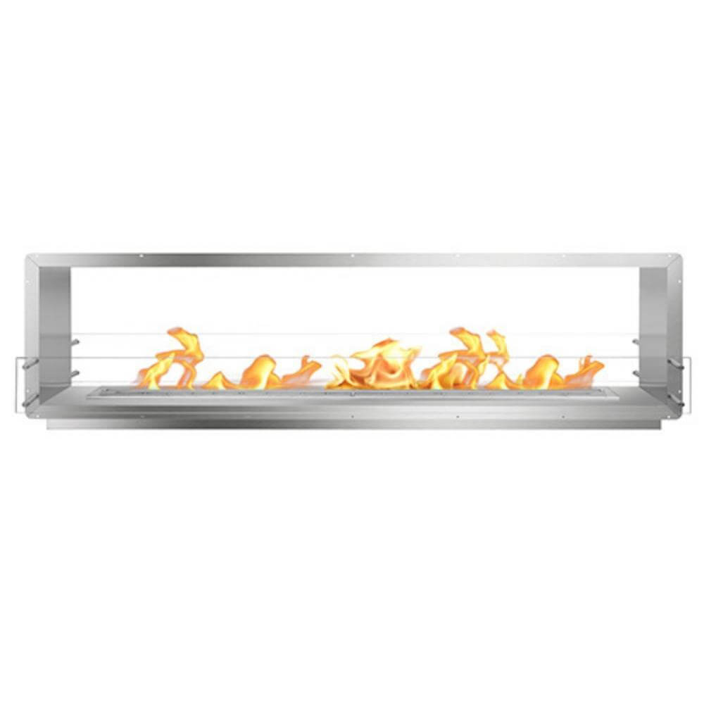 The Bio Flame 96-Inch Firebox DS - See-Through Ethanol Fireplace