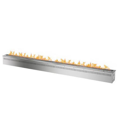 The Bio Flame 72-Inch Smart Black or Stainless Steel Ethanol Burner - An ethanol burner on a white background