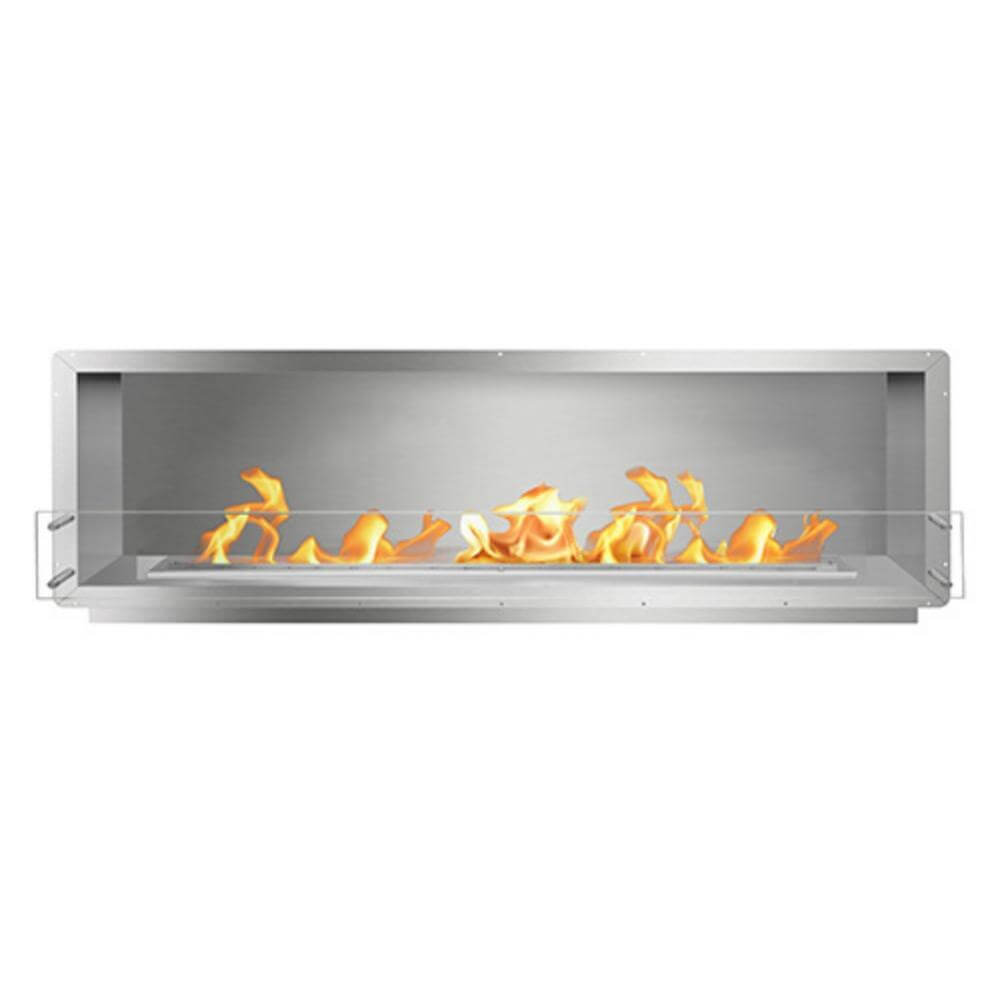 The Bio Flame 84-Inch Firebox SS - Built-in Ethanol Fireplace - An ethanol fireplace on a white background