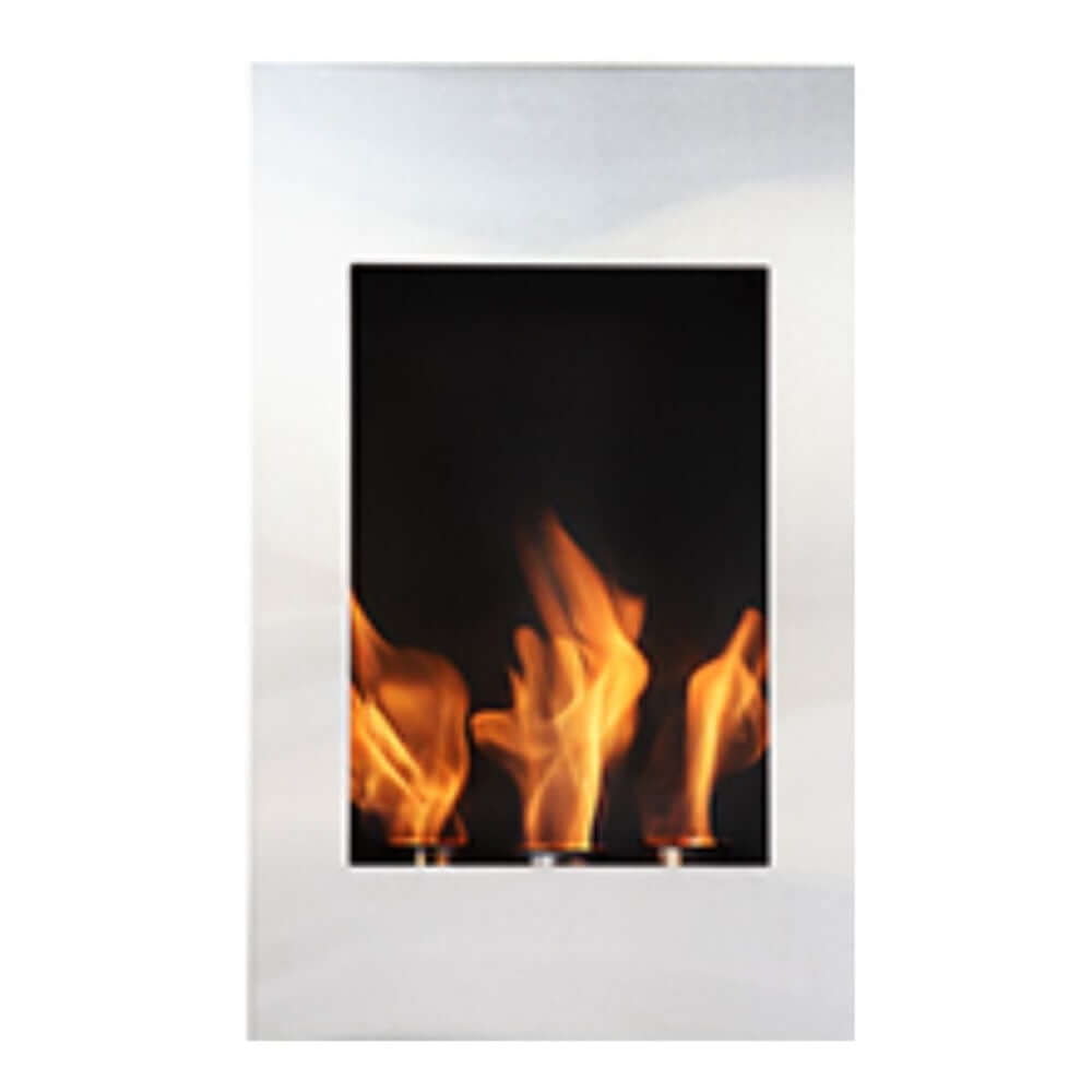 The Bio Flame Xelo 19-Inch Built-in Ethanol Fireplace - A built-in fireplace on a white background