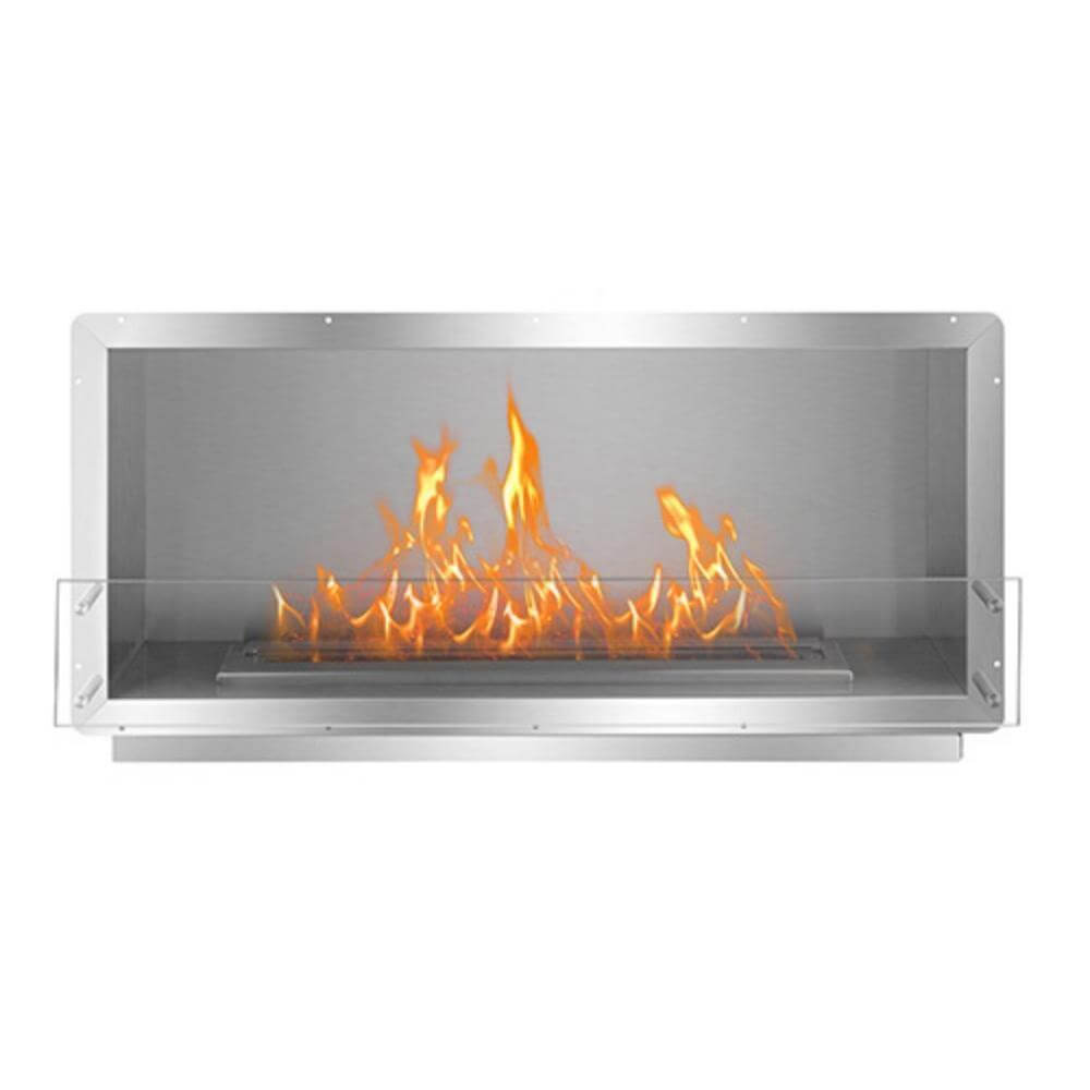 The Bio Flame XL Firebox SS 53-Inch Built-in Ethanol Fireplace - An ethanol fireplace on a white background