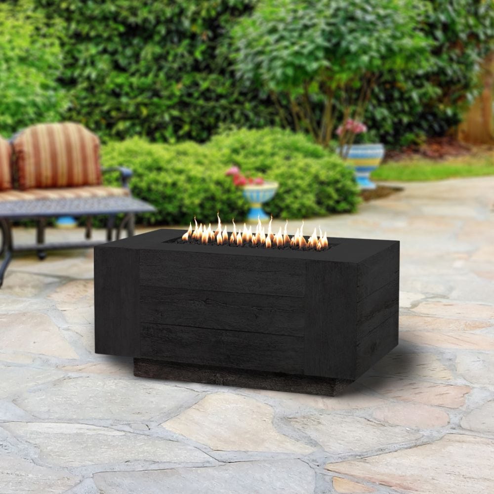 Outdoor Plus Catalina Rectangular GFRC Gas Fire Pit - Match Lit