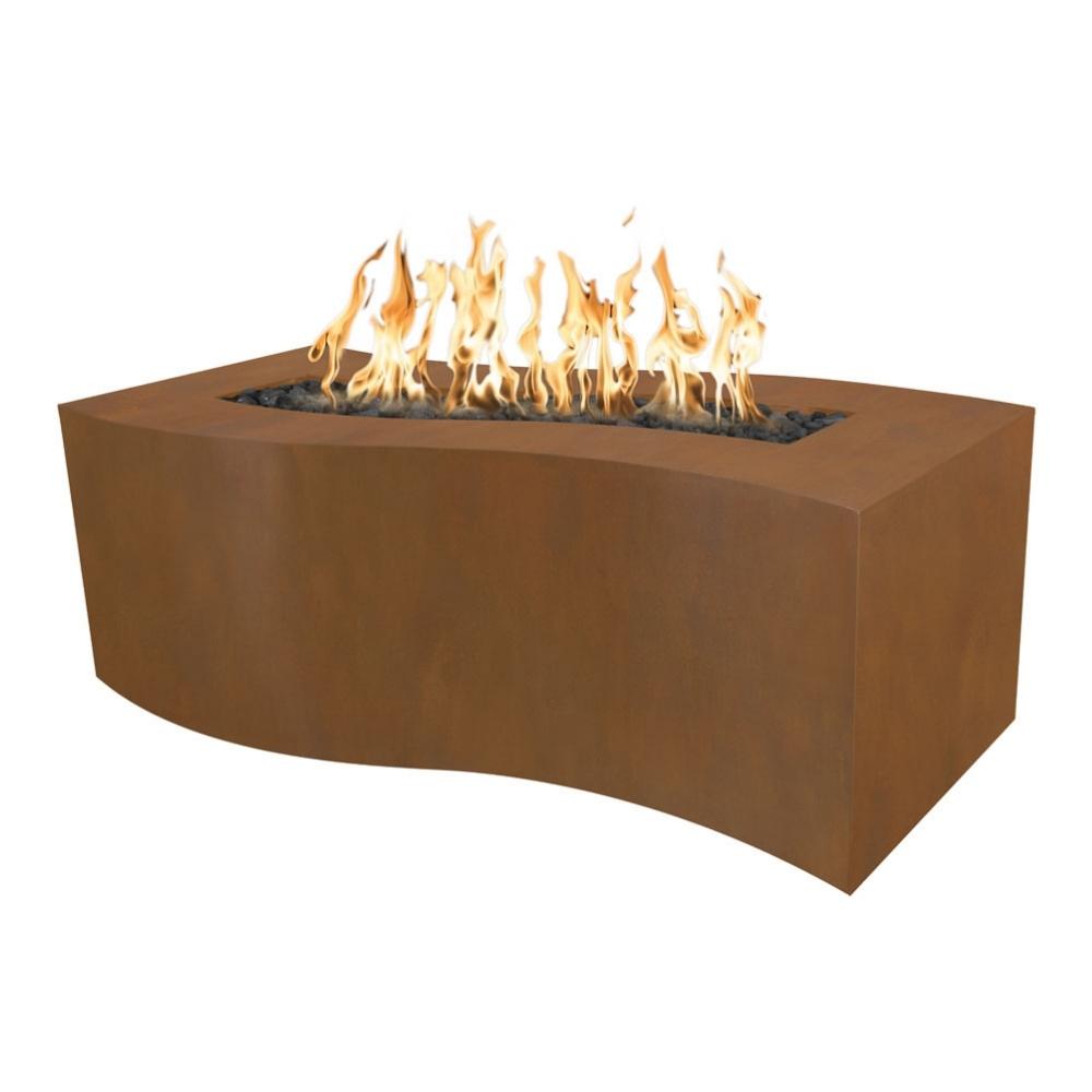 Outdoor Plus Billow Rectangular Steel Gas Fire Pit Table - Match Lit
