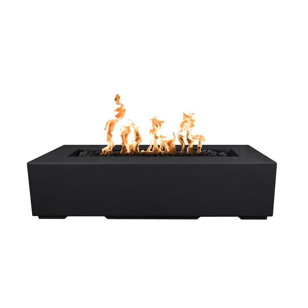 Outdoor Plus Regal 48-Inch Rectangular GFRC Gas Fire Pit - Match Lit