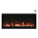 Amantii Panorama XT 40-Inch Indoor /Outdoor Smart Electric Fireplace (BI-40-DEEP-XT) - Modern electric black fireplace in white background.