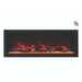 Amantii Panorama XT 60-Inch Indoor/Outdoor Smart Electric Fireplace (BI-60-DEEP-XT) - Modern black electric fireplace in white background.