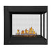 Napoleon Ascent™ Multi-View Series Direct Vent Fireplace - Modern black fireplace with flames on a white background