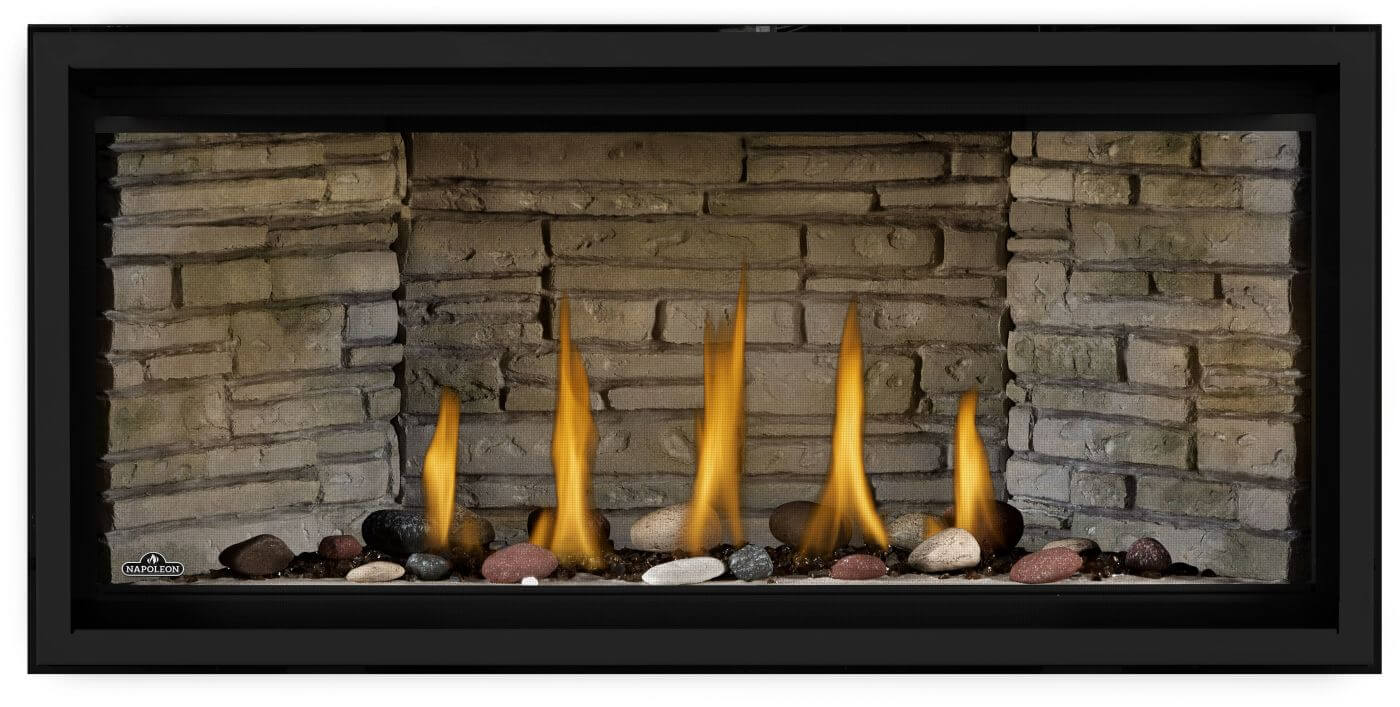 Napoleon Ascent™ Linear Premium Direct Vent Gas Fireplace - with various colored rocks