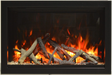 Amantii TRD Lumina Electric Fireplace - Fireplace with glowing logs and flames inside a black frame
