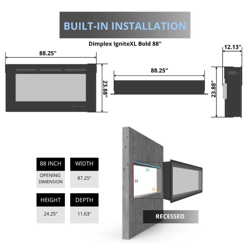 Dimplex IgniteXL Bold Built-In Electric Fireplace