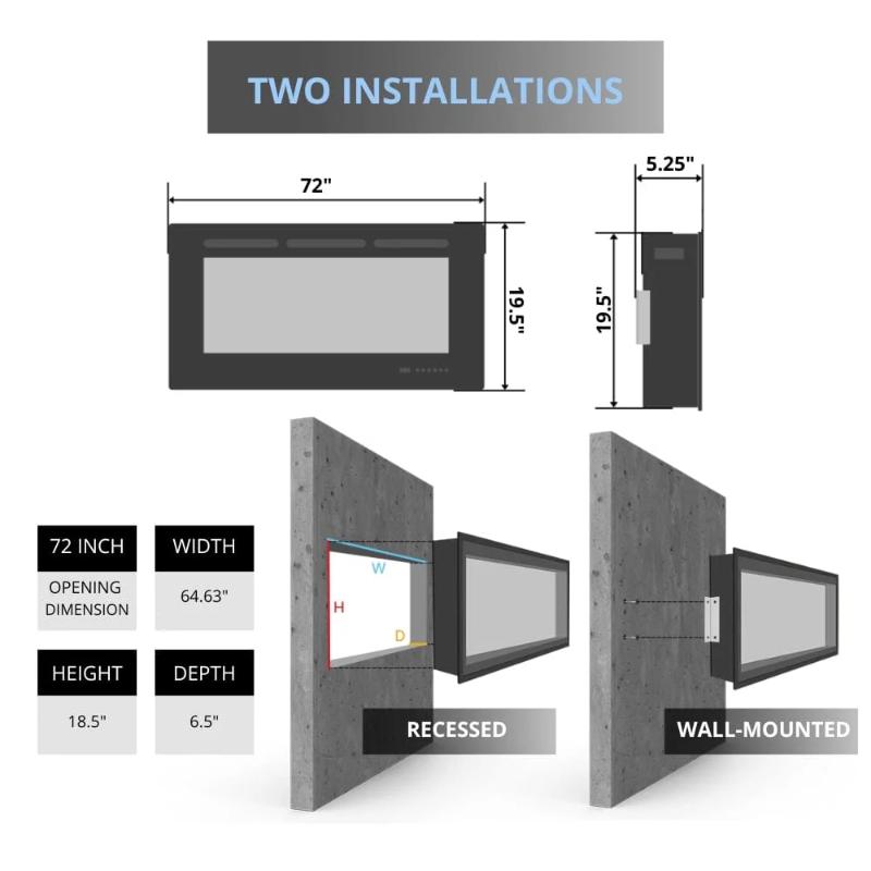 Dimplex Sierra Wall-Mounted/Built-In Electric Fireplace