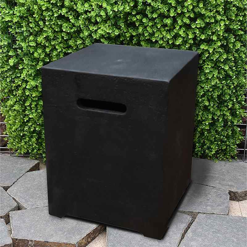 Elementi Square Tank Cover - Tavertine Finish