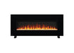 Napoleon Harsten 50 Electric Linear Fireplace - Black electric fireplace with glowing flames on a white background