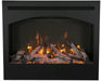 Amantii 31" ZECL 3228 STL Electric Fireplace - Fireplace with burning logs and flames inside a black frame