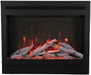 Amantii 31" ZECL 3228 STL Electric Fireplace - Electric fireplace with glowing logs and flames inside a black frame.