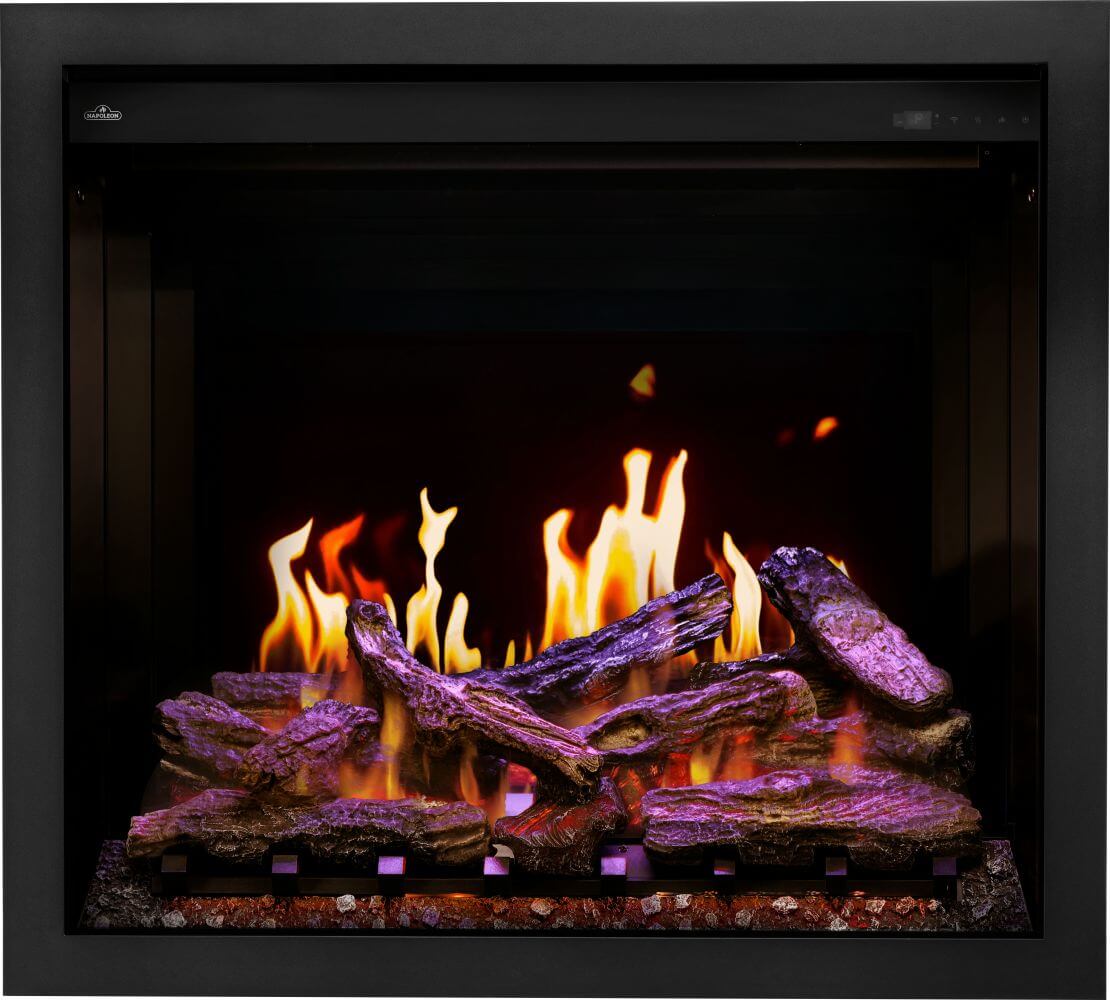 Napoleon Elevation™ X 36 Electric Fireplace with LCD Enhancement - log with flame