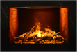 Amantii TRD Signature Series TRD-38-SIG - Fireplace with burning logs and flames inside a brick fireplace.