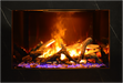 Amantii TRD Signature Series TRD-38-SIG - Fireplace with burning logs and flames on a dark background