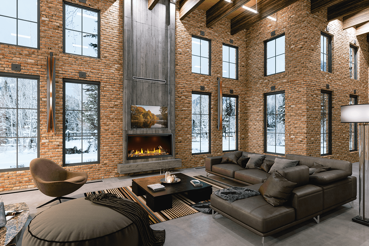 Napoleon Tall Linear Vector Direct Vent Gas Fireplace