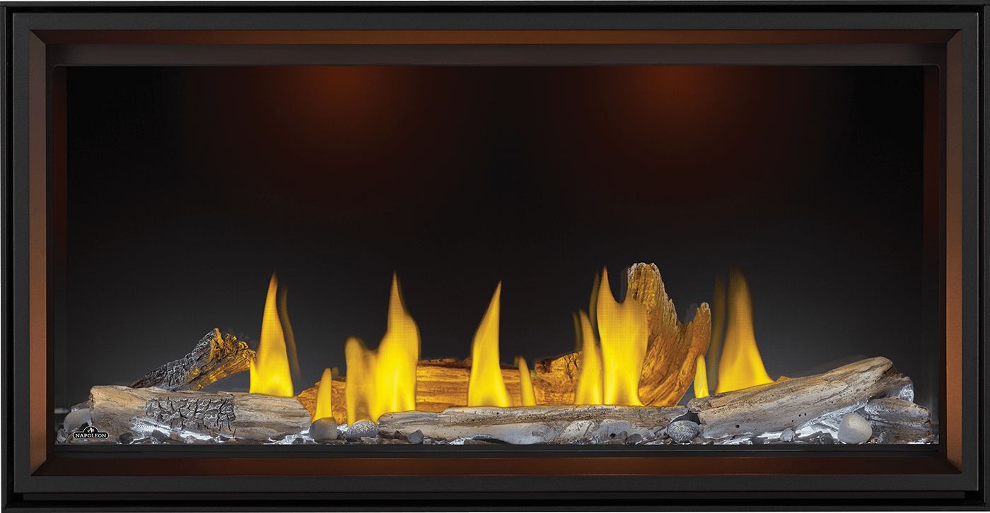 Tall Linear Vector Direct Vent Gas Fireplace - white