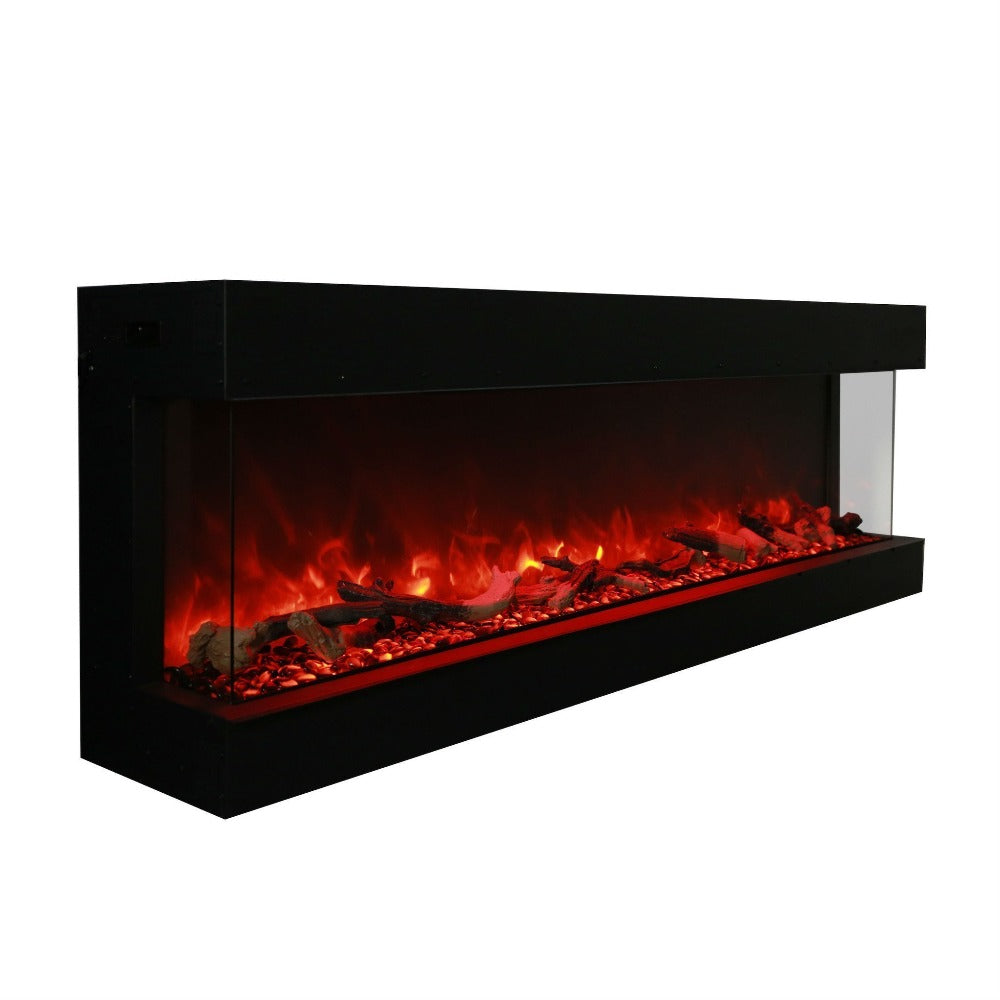 Amantii TRU-VIEW 72-Inch - A sleek modern electric fireplace featuring a stylish black frame.