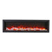 Amantii Symmetry Bespoke Electric Fireplace - A fireplace with bright red flames on a white background