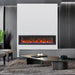 Amantii Symmetry Bespoke Electric Fireplace - A sleek modern fireplace enhances the cozy ambiance of a stylish living room