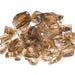 Athena 1/2" reflective fire glass in amber color, perfect for fireplaces and fire pits, enhancing warmth and beauty.