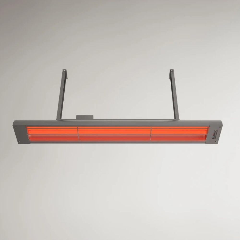 Bromic Cobalt Smart-Heat electric wall-mounted heater radiating warm light, ideal for outdoor spaces.