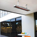 Bromic Cobalt Smart-Heat electric heater mounted on patio ceiling, providing warmth to outdoor space.