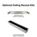 Image showing optional ceiling recess kits: Standard (10" cavity) and Low Clearance (7" cavity) for Bromic heaters.