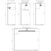 Dimensions and mounting options for Bromic Platinum 208V Smart-Heat wall and ceiling electric heater.