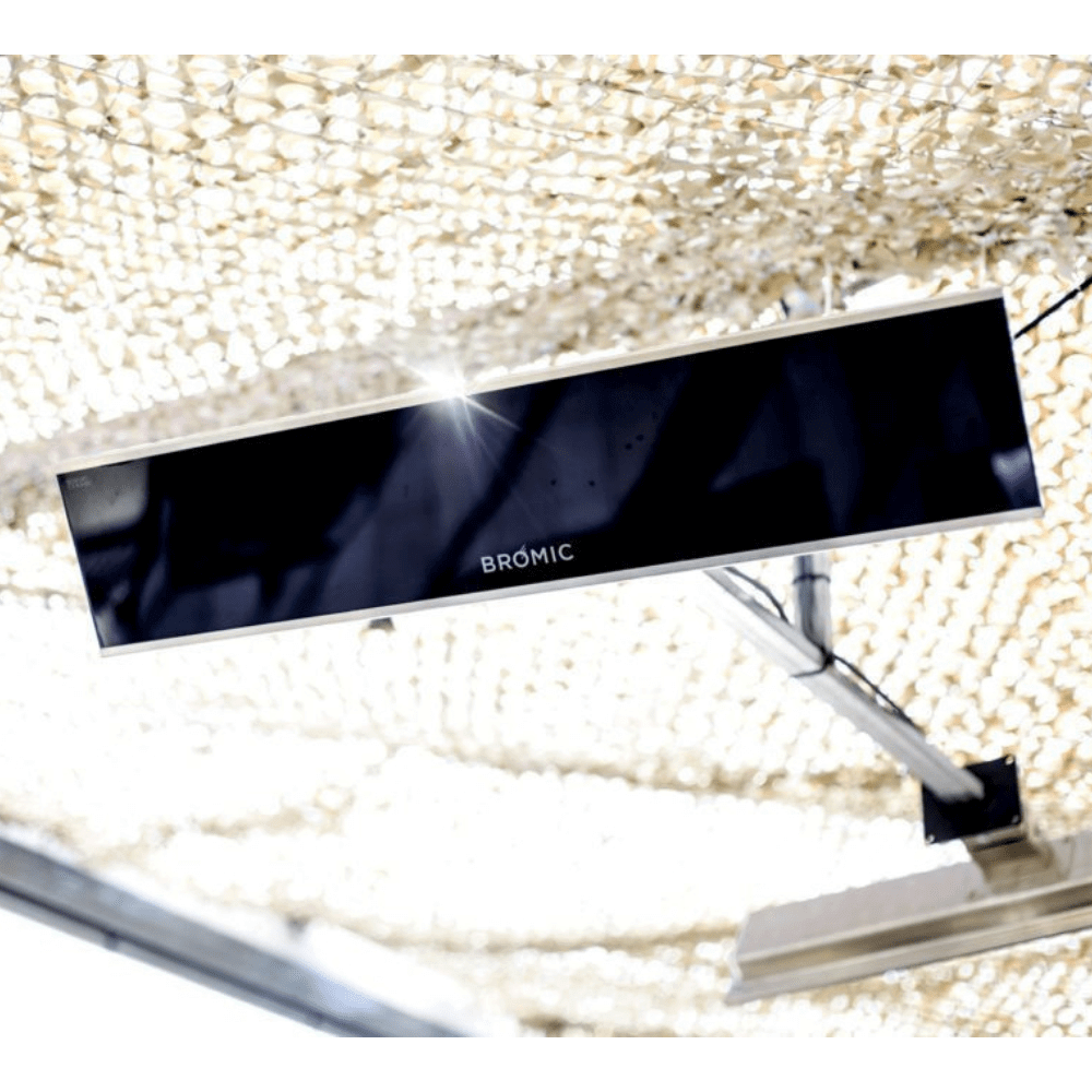 Bromic Platinum Smart-Heat electric patio heater wall-mounted for even outdoor heating.