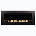 Empire Boulevard 36-Inch/48-Inch Linear Vent-Free Gas Fireplace - A linear vent-free gas fireplace with a black finish and visible flames, designed for modern interiors.