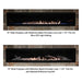 Empire Boulevard 72-Inch Linear Vent-Free Gas Fireplace - Two images of a 72-inch wide fireplace with reflective black porcelain liner and trim kit, one with blue LED light setting and the other with optional driftwood log set.
