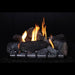 Empire Carol Rose Harmony Outdoor Stainless Steel Gas Log Insert - Fireplace logs with flames on a black background