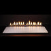 Empire Carol Rose Loft Outdoor Stainless Steel Gas Insert - A stainless steel gas fireplace insert with multiple flames, set against a dark background.