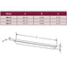 Empire Profile Wood Flush Mantel Shelf - Measurement chart for different models of a product with dimensions labeled A, B, and C.