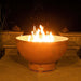 Fire Pit Art Crater 36-Inch Handcrafted Carbon Steel Gas Fire Pit - Fire pit with flames burning at night